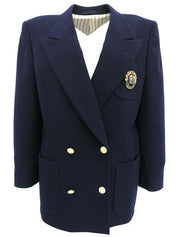 ウールロゴエンブレムワッペンジャケット ネイビー