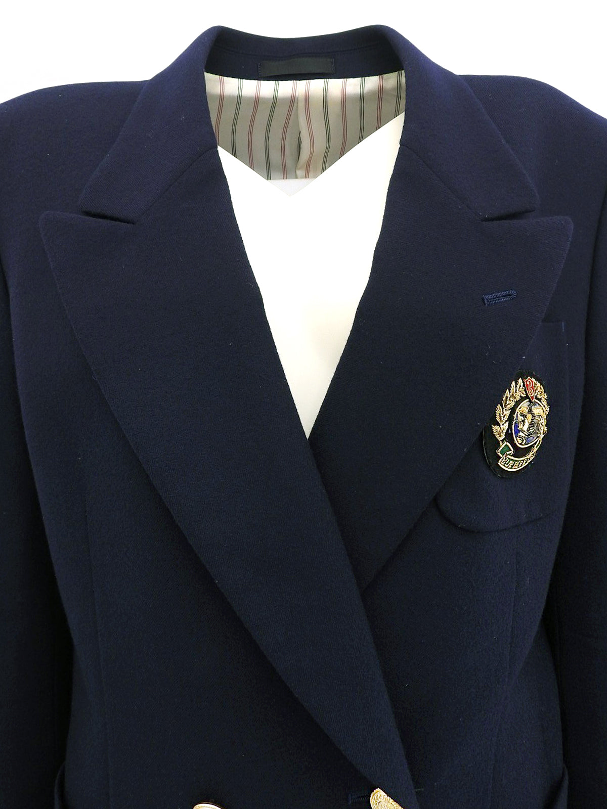 ウールロゴエンブレムワッペンジャケット ネイビー