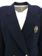 ウールロゴエンブレムワッペンジャケット ネイビー