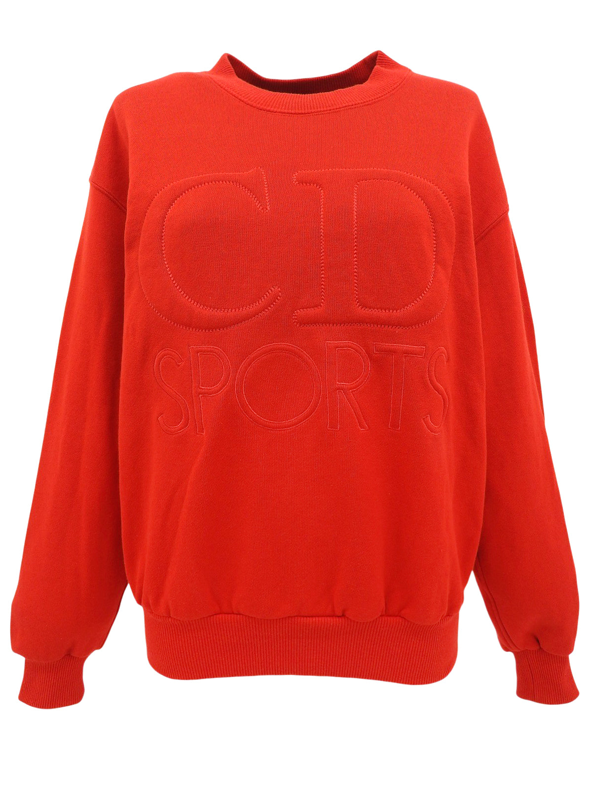 Logo embroidered long sleeve sweatshirt in red