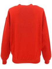 Logo embroidered long sleeve sweatshirt in red
