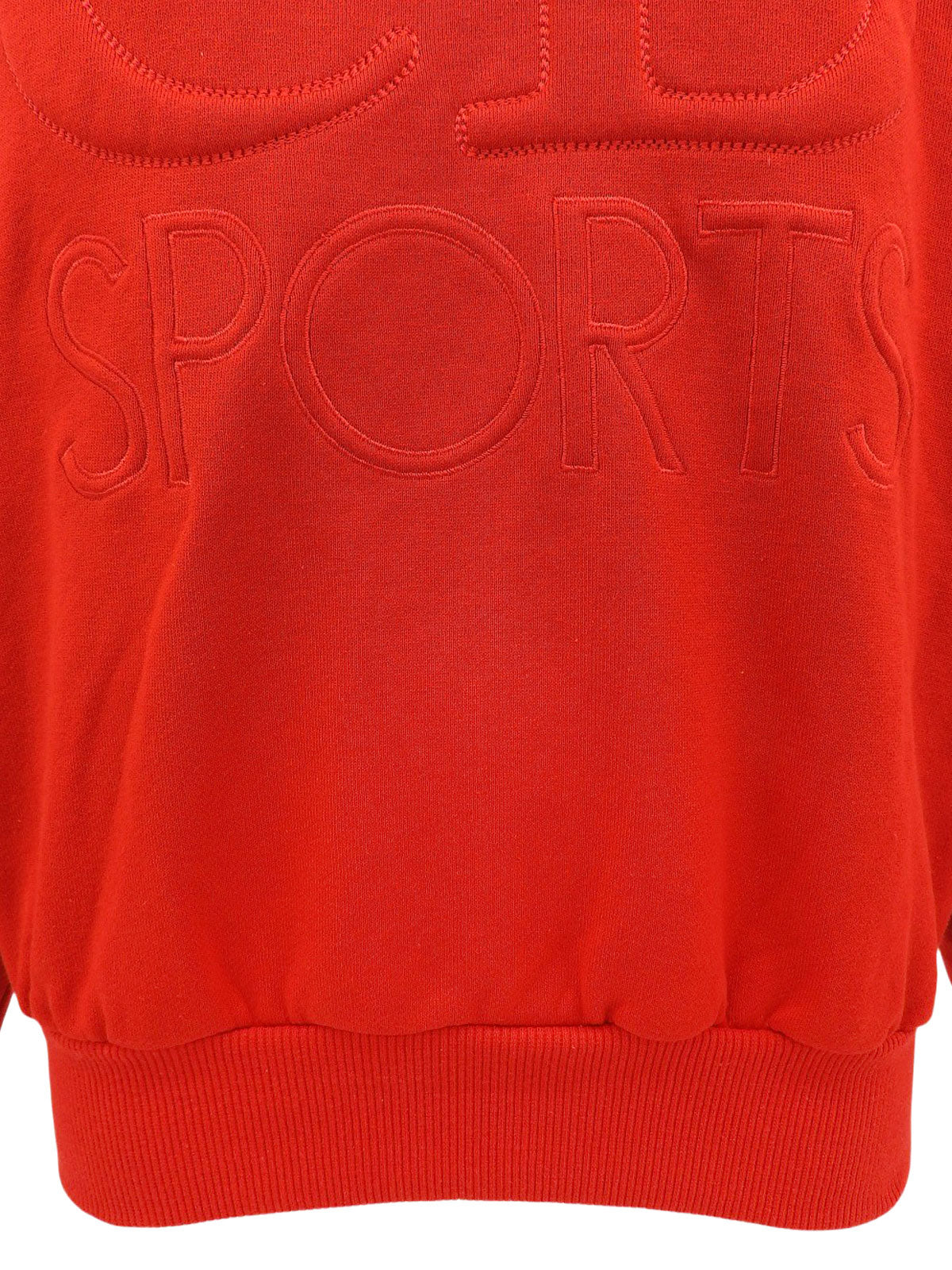 Logo embroidered long sleeve sweatshirt in red
