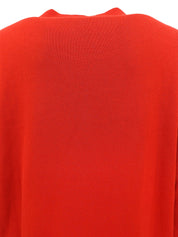 Logo embroidered long sleeve sweatshirt in red