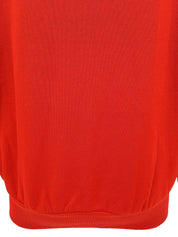 Logo embroidered long sleeve sweatshirt in red