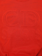 Logo embroidered long sleeve sweatshirt in red