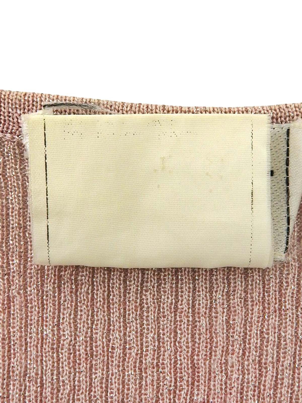 Pink sleeveless knit top with embroidered CC logo