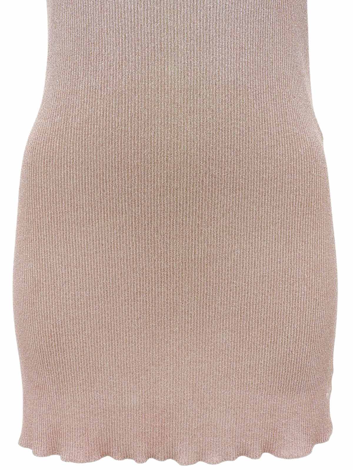 Pink sleeveless knit top with embroidered CC logo