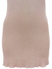 Pink sleeveless knit top with embroidered CC logo