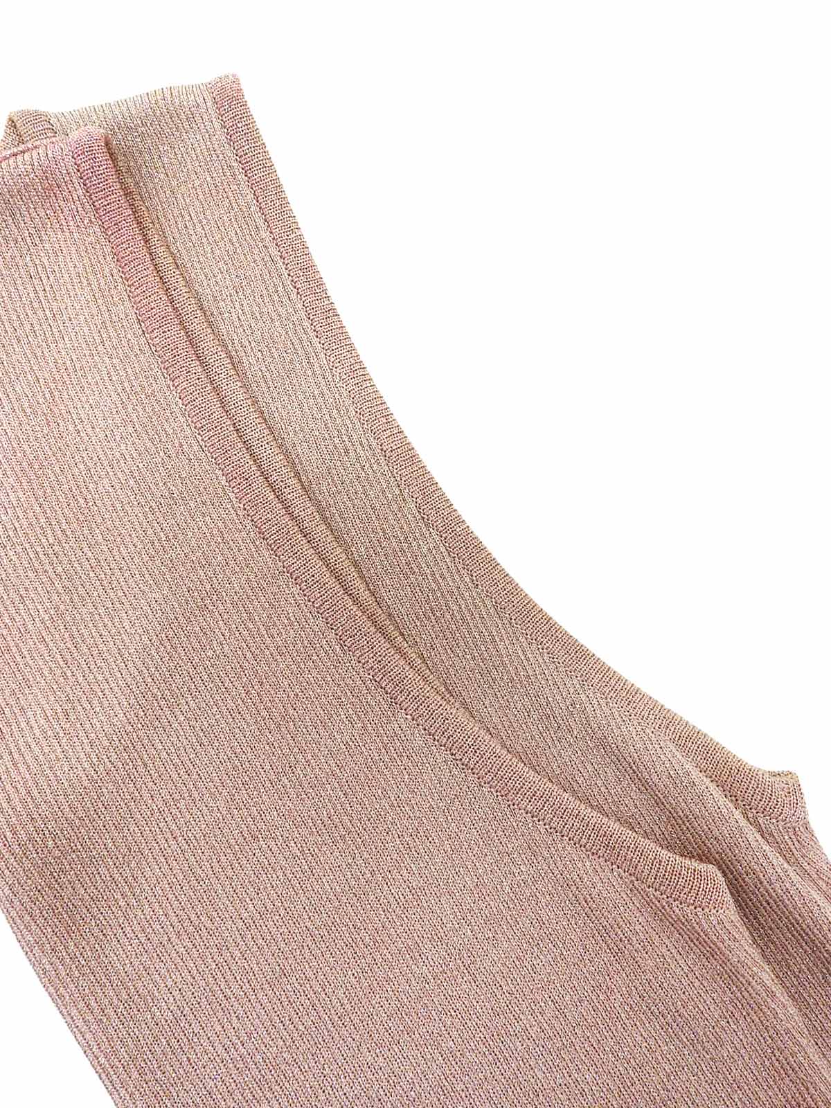 Pink sleeveless knit top with embroidered CC logo