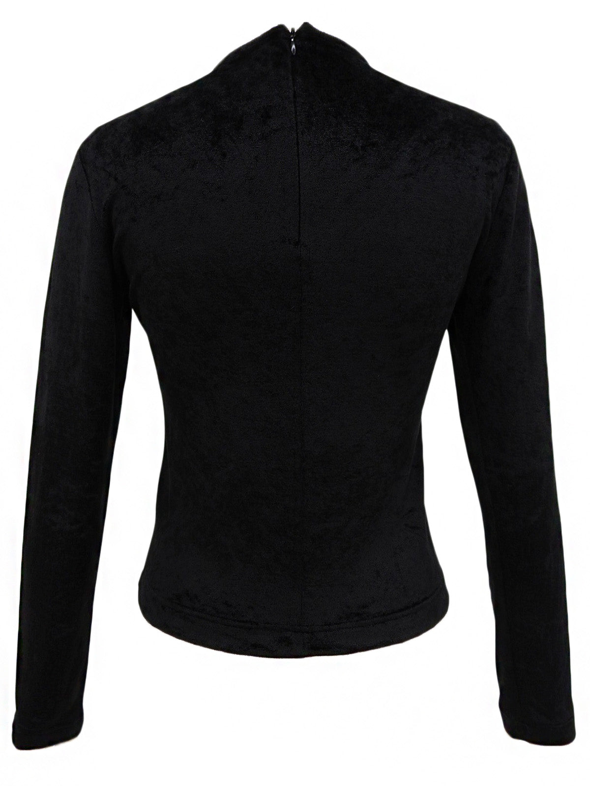 ベロアロゴロングスリーブトップス ブラック