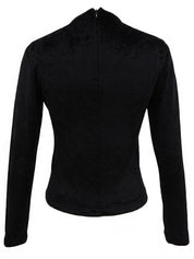 ベロアロゴロングスリーブトップス ブラック