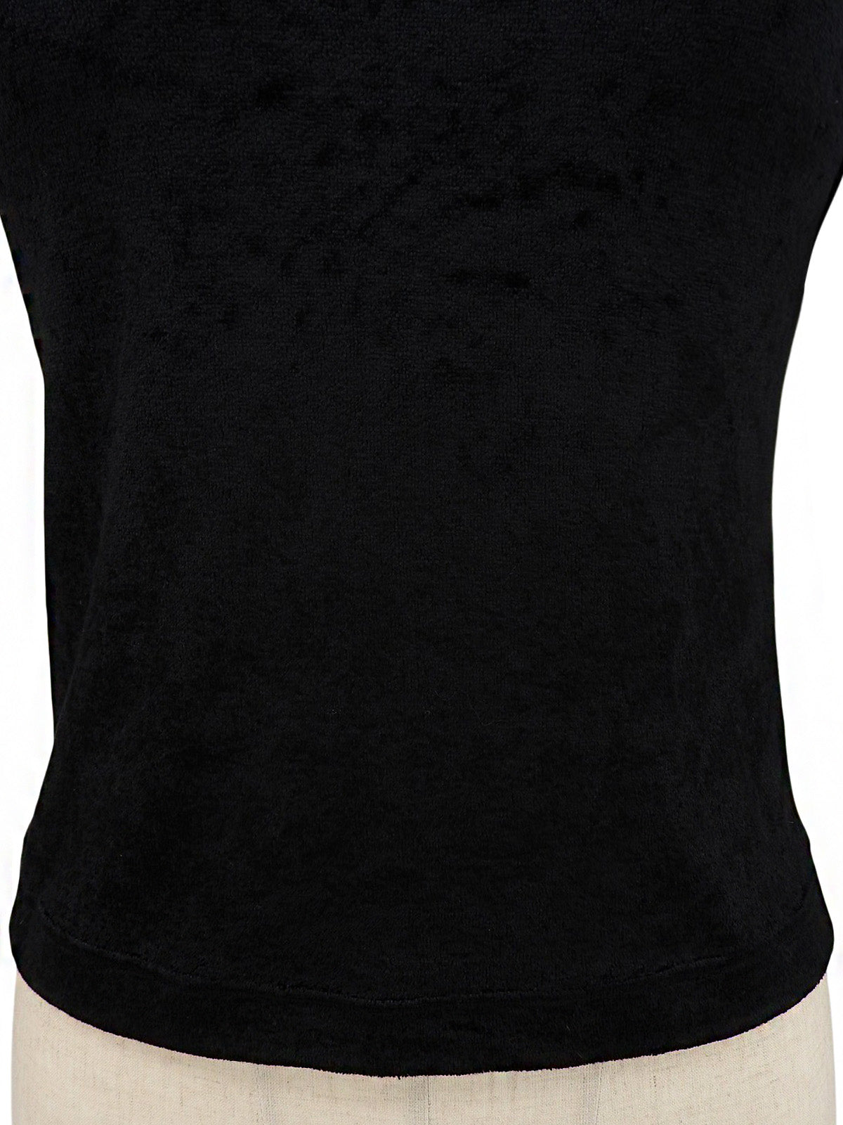 ベロアロゴロングスリーブトップス ブラック