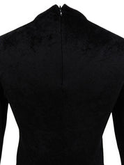 ベロアロゴロングスリーブトップス ブラック