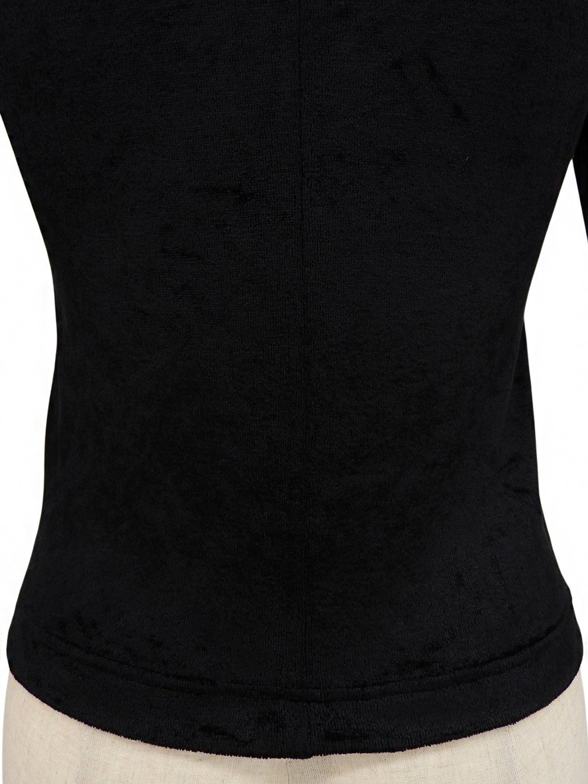 ベロアロゴロングスリーブトップス ブラック