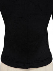 ベロアロゴロングスリーブトップス ブラック