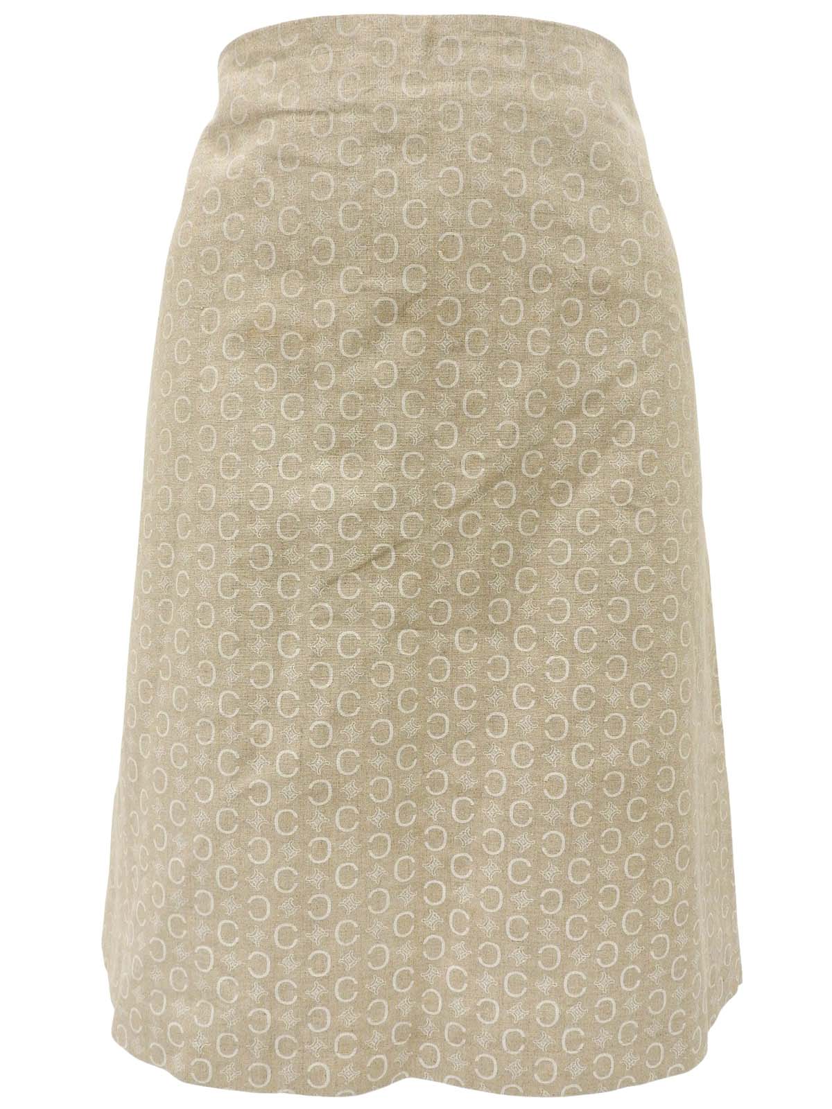 リネンCマカダムパターンスカート ライトベージュ