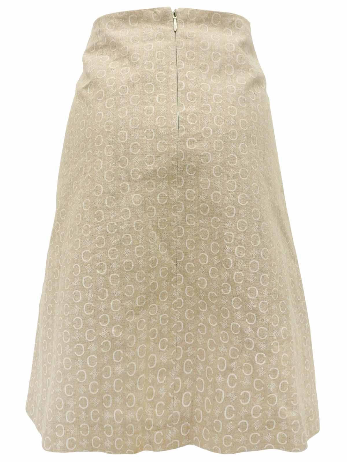 リネンCマカダムパターンスカート ライトベージュ