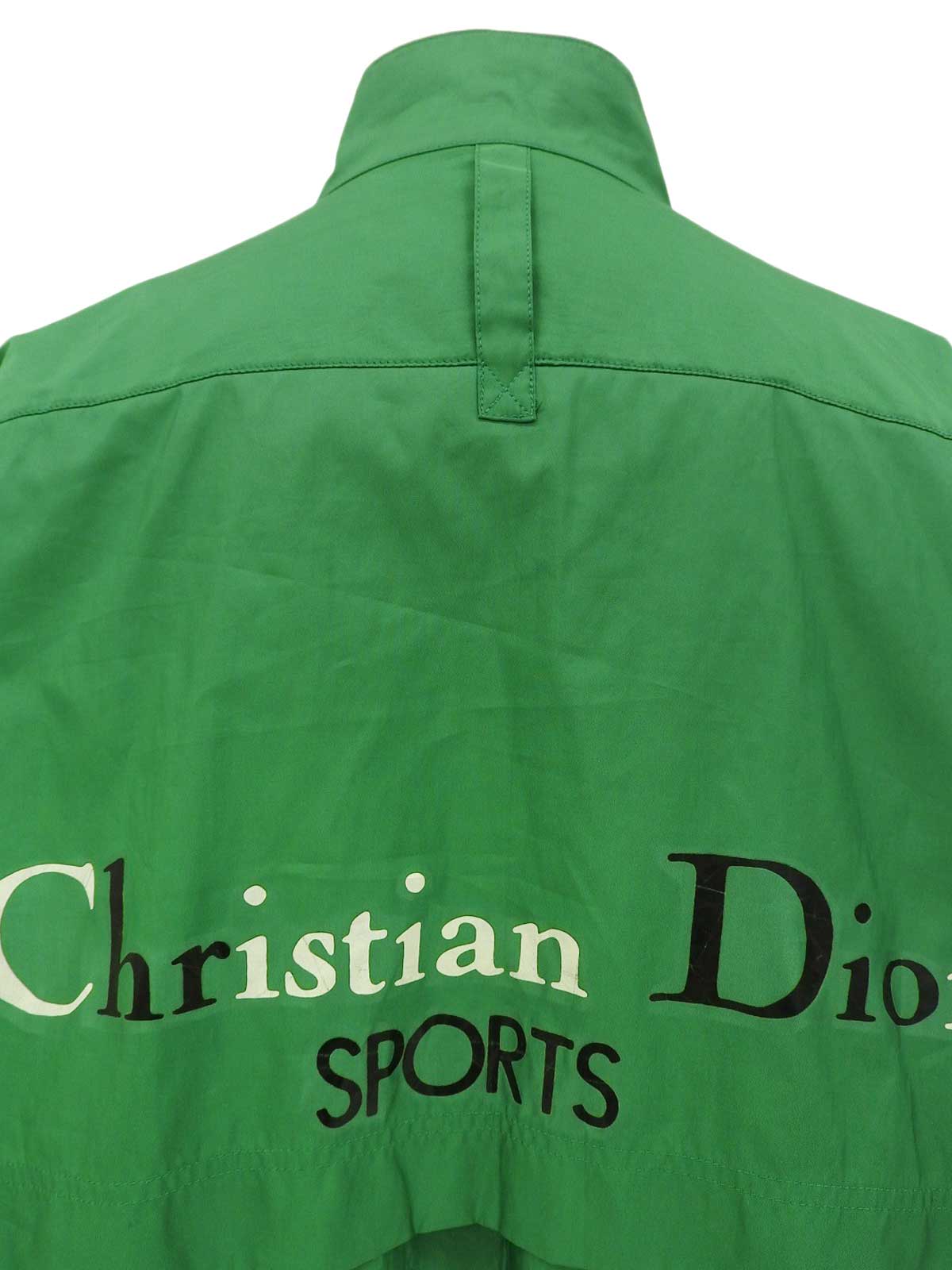 バックロゴプリントロングスリーブブルゾン　グリーン
