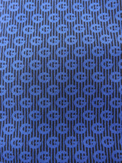 GG pattern tie in blue