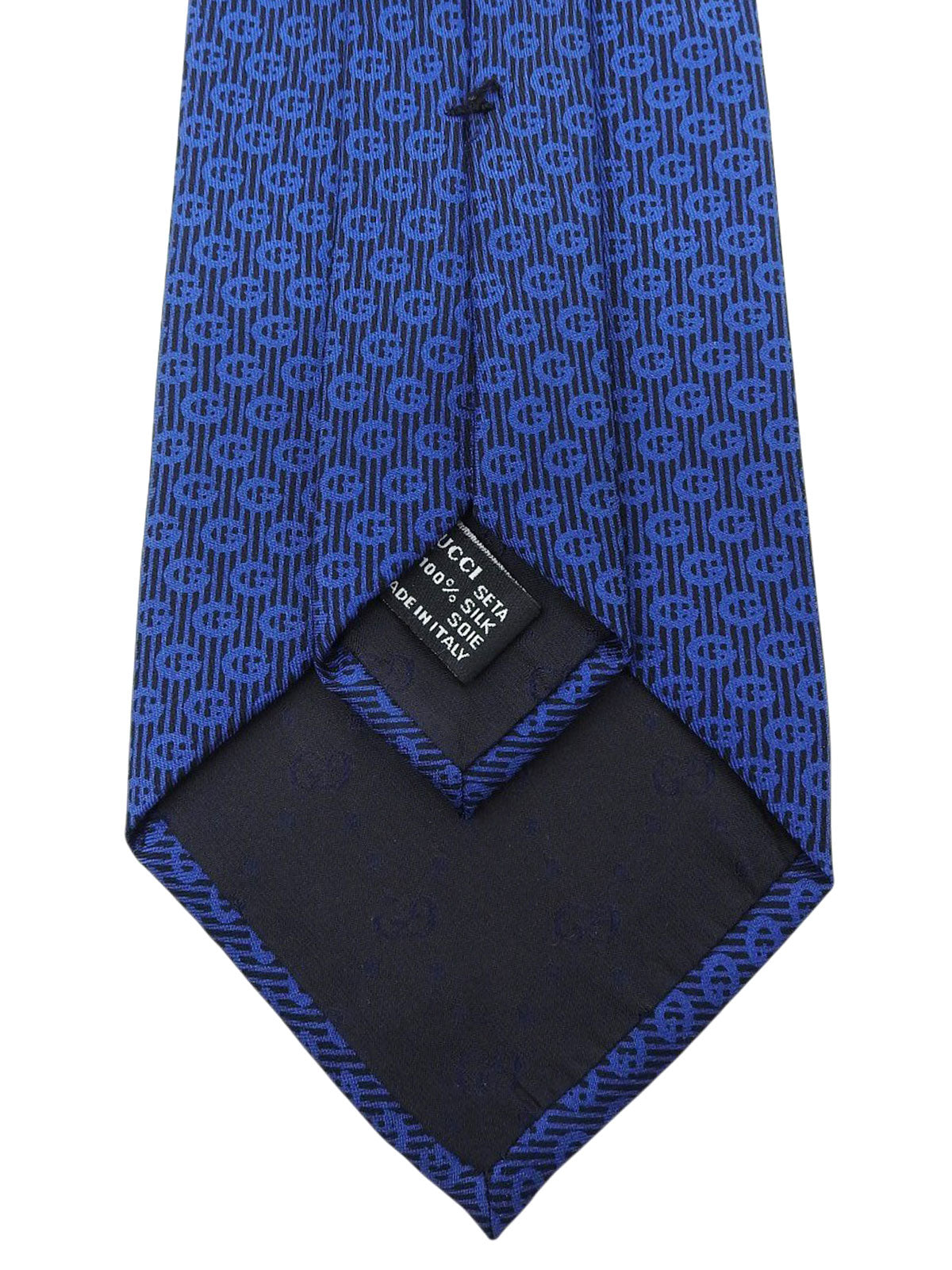 GG pattern tie in blue