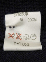 ウールバックロゴ刺繍ニットベスト ネイビー