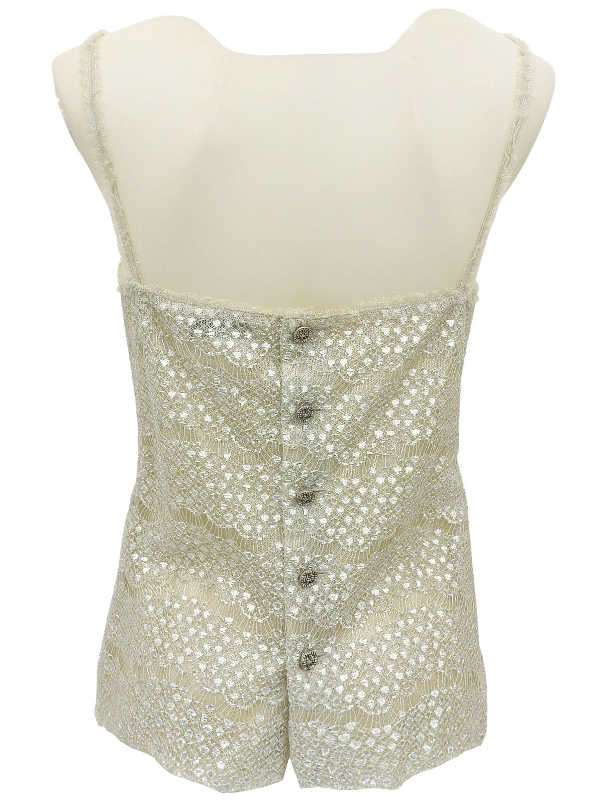 2005年製 レースラインストーンCCマークボタンキャミソール アイボリー