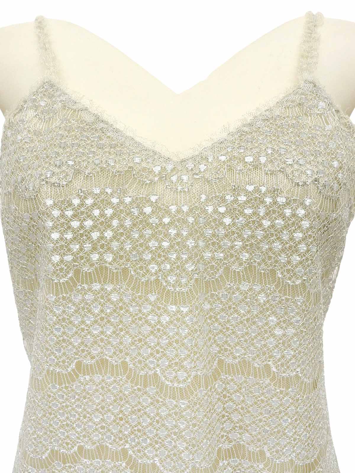 2005年製 レースラインストーンCCマークボタンキャミソール アイボリー