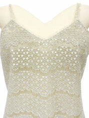 2005年製 レースラインストーンCCマークボタンキャミソール アイボリー