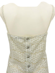 2005年製 レースラインストーンCCマークボタンキャミソール アイボリー