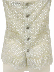 2005年製 レースラインストーンCCマークボタンキャミソール アイボリー