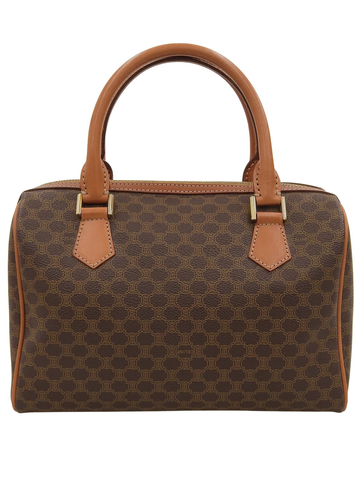 Macadam Pattern Logo Embossed Handbag Brown