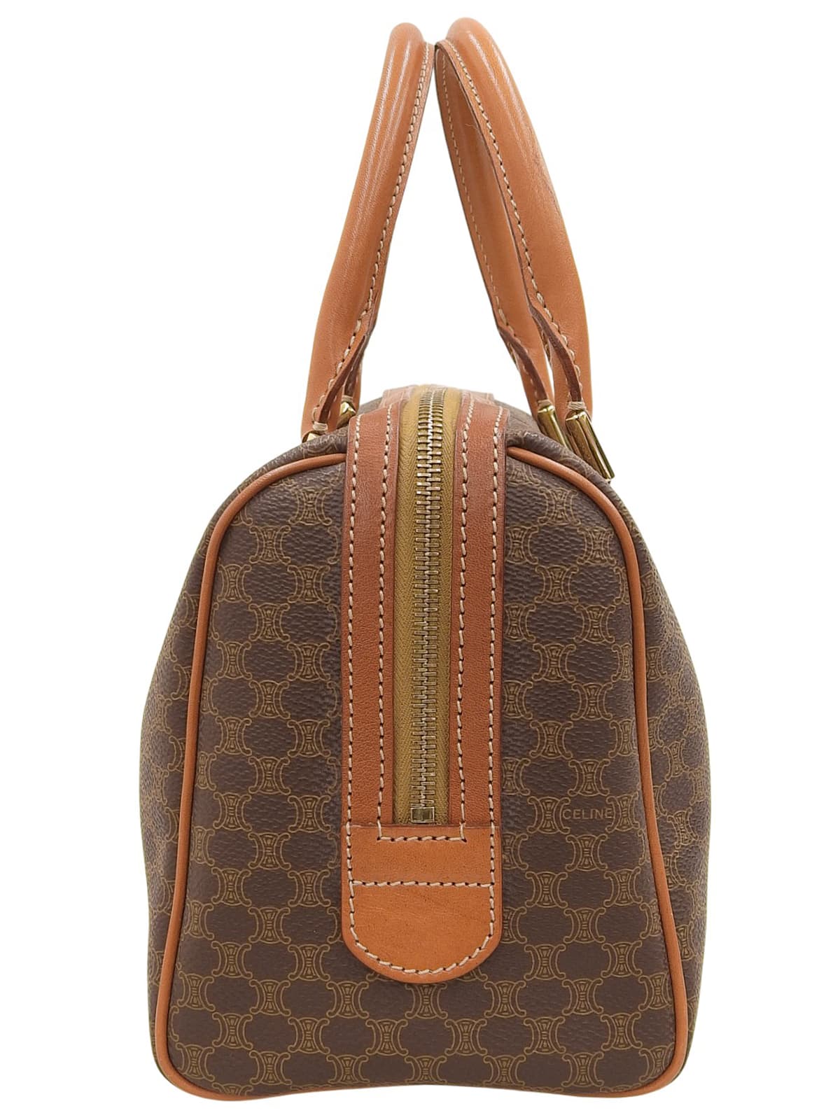 Macadam Pattern Logo Embossed Handbag Brown