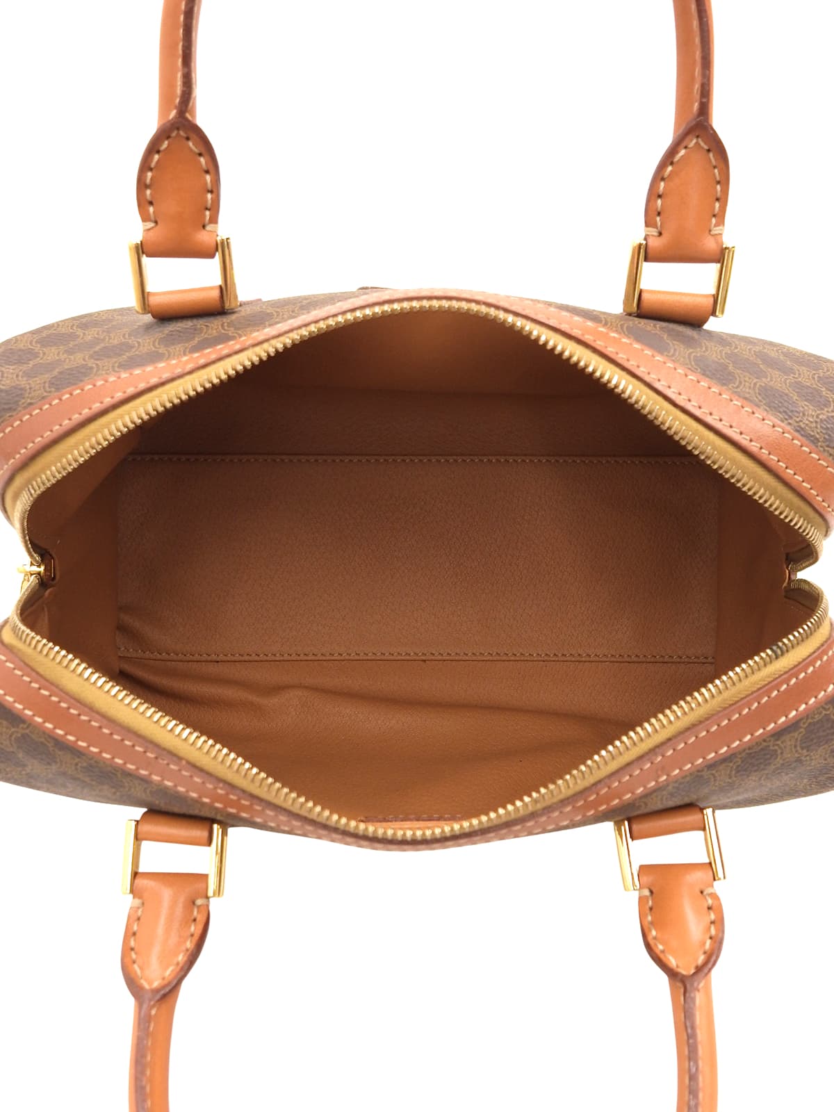 Macadam Pattern Logo Embossed Handbag Brown