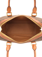 Macadam Pattern Logo Embossed Handbag Brown