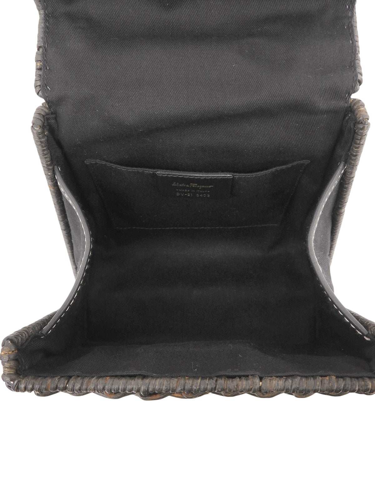 ストローロゴプレートハンドバッグ ブラック