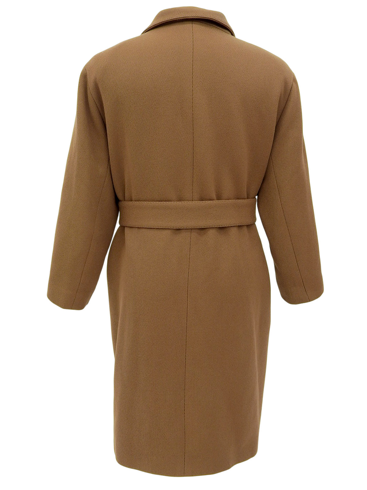 ウールベルトロングコート ブラウン