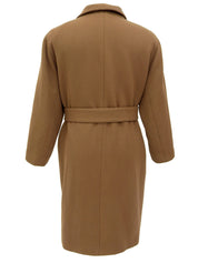 ウールベルトロングコート ブラウン