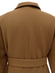 ウールベルトロングコート ブラウン