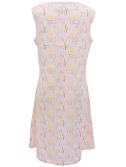 ロゴパターンノースリーブワンピース ピンク/マルチカラー