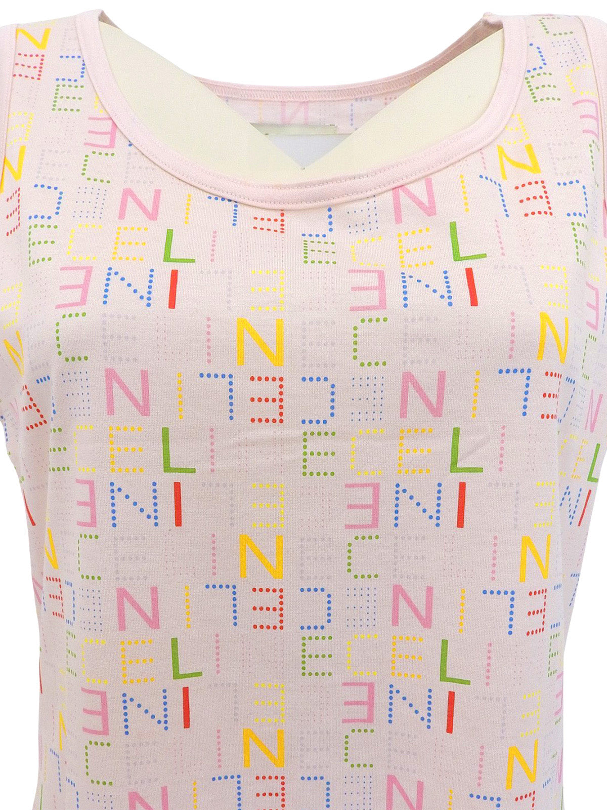 ロゴパターンノースリーブワンピース ピンク/マルチカラー