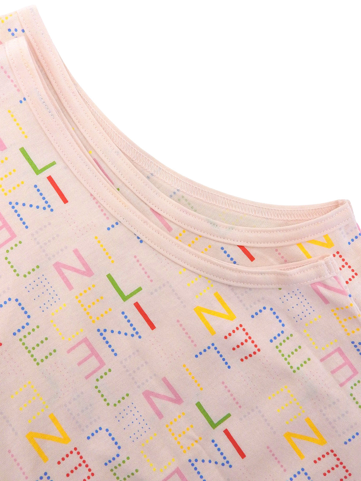 ロゴパターンノースリーブワンピース ピンク/マルチカラー