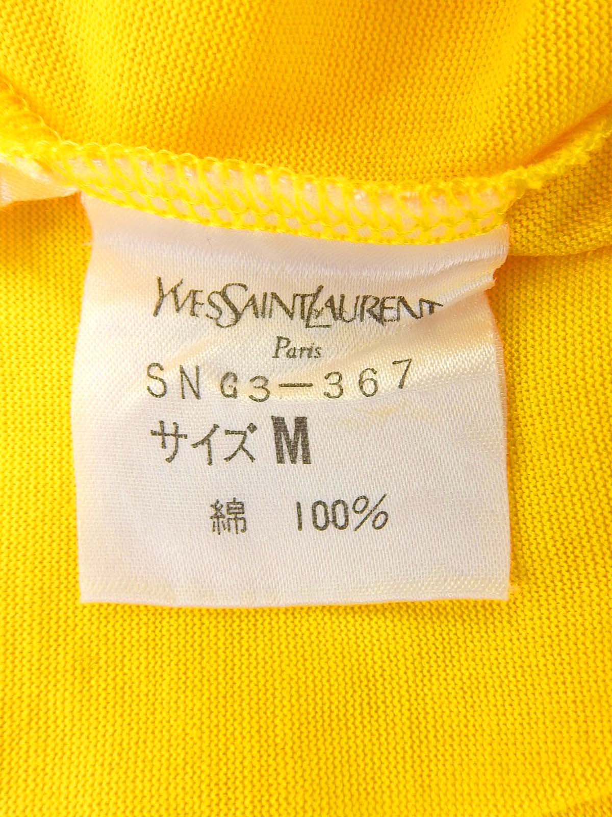 ロゴ刺繍ハーフスリーブトップス イエロー/ブラック