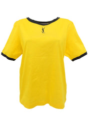 ロゴ刺繍半袖トップス イエロー/ブラック