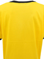 ロゴ刺繍ハーフスリーブトップス イエロー/ブラック