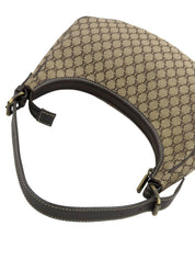 Brown Macadam Canvas One-Shoulder Bag