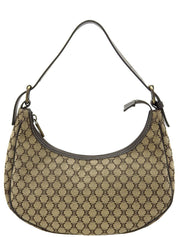 Brown Macadam Canvas One-Shoulder Bag