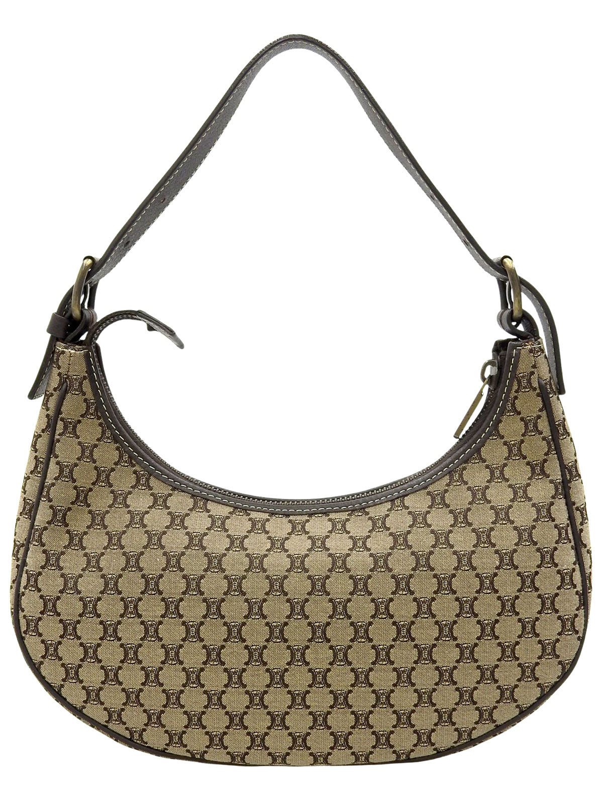 Brown Macadam Canvas One-Shoulder Bag