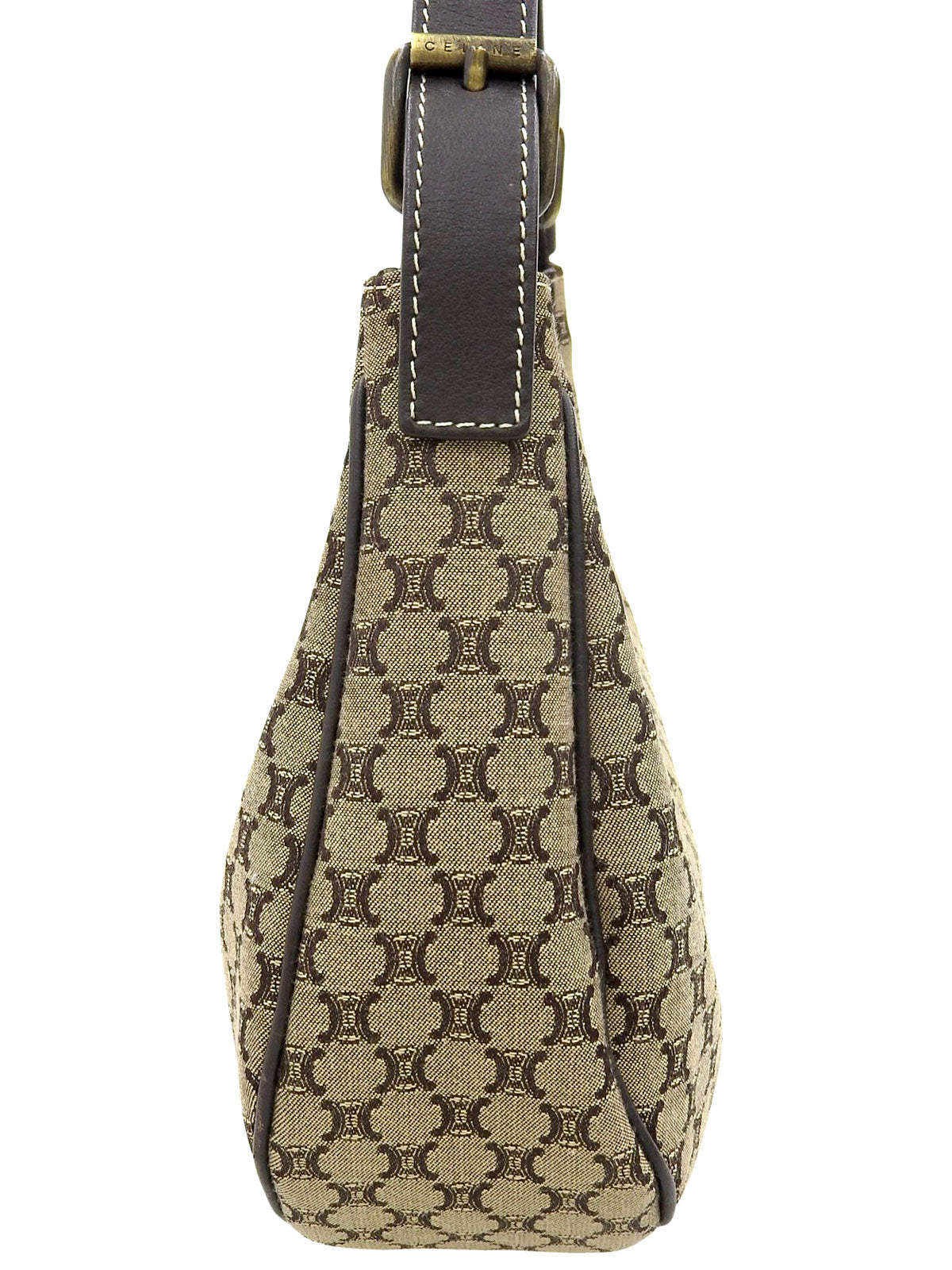 Brown Macadam Canvas One-Shoulder Bag