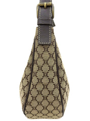 Brown Macadam Canvas One-Shoulder Bag