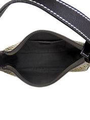 Brown Macadam Canvas One-Shoulder Bag